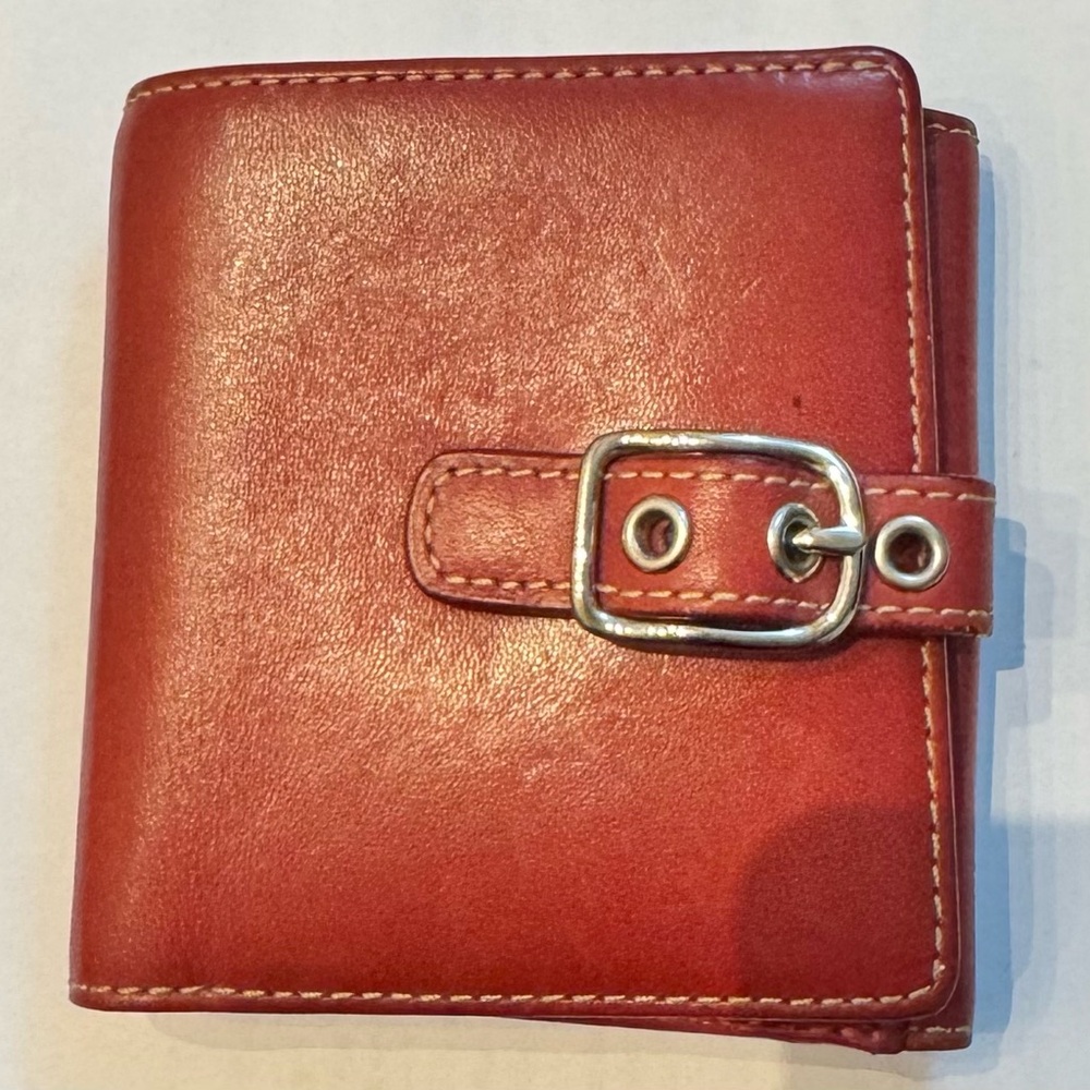 Coach Red Leather compact Wallet & change holder